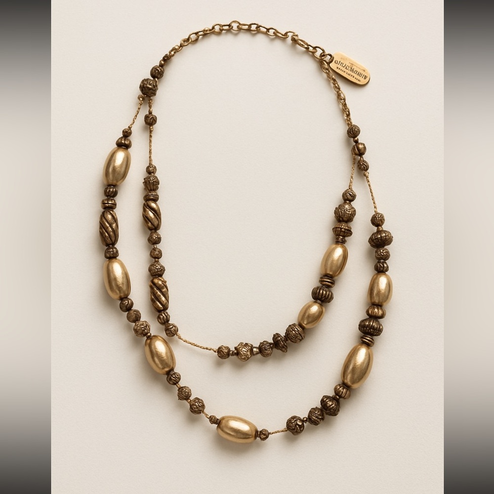 Vintage Dabby Reid Gold Multi-Strand Statement Necklace – Bold & Elegant